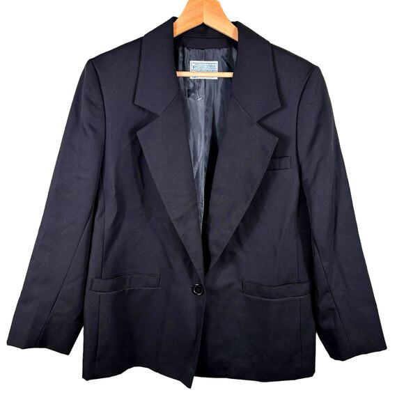 Pendleton Women's Size 16 Wool Blazer Black Single Button Career Casual Coat USA - Picture 1 of 10